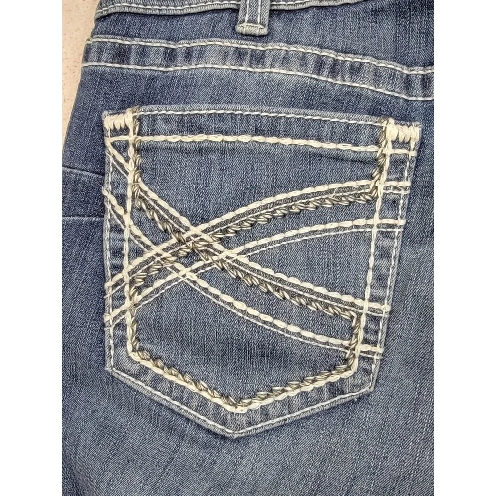 Ariat REAL Women's 32S Mid Rise Entwined Marine Bootcut Cowgirl Equestrian Jeans